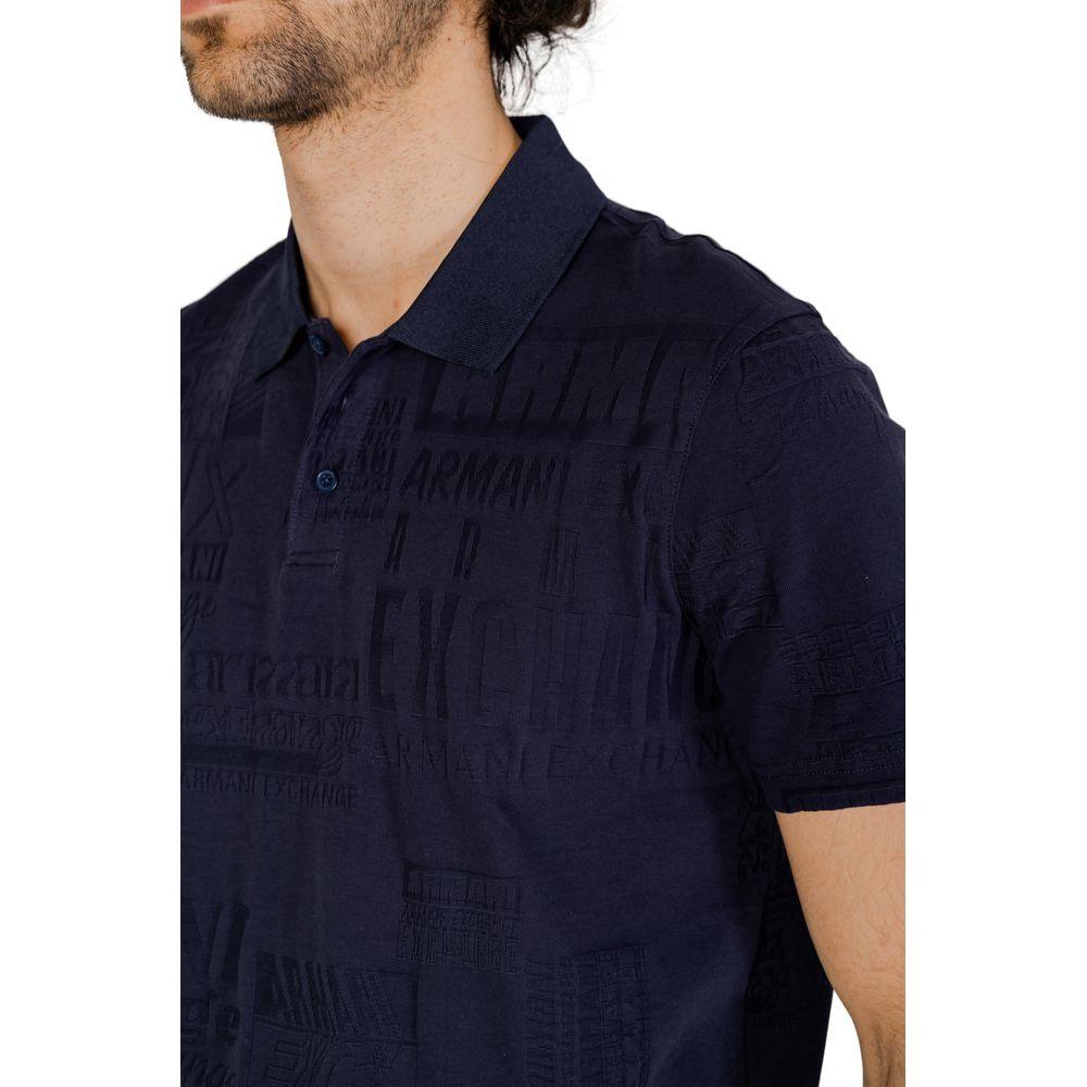 Armani Exchange Blue Cotton Polo Shirt Armani Exchange Black