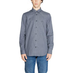 Armani Exchange Blue Cotton Shirt AR-14712000010-IT44 | S