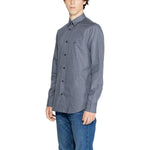 Armani Exchange Blue Cotton Shirt AR-14712000010-IT44 | S