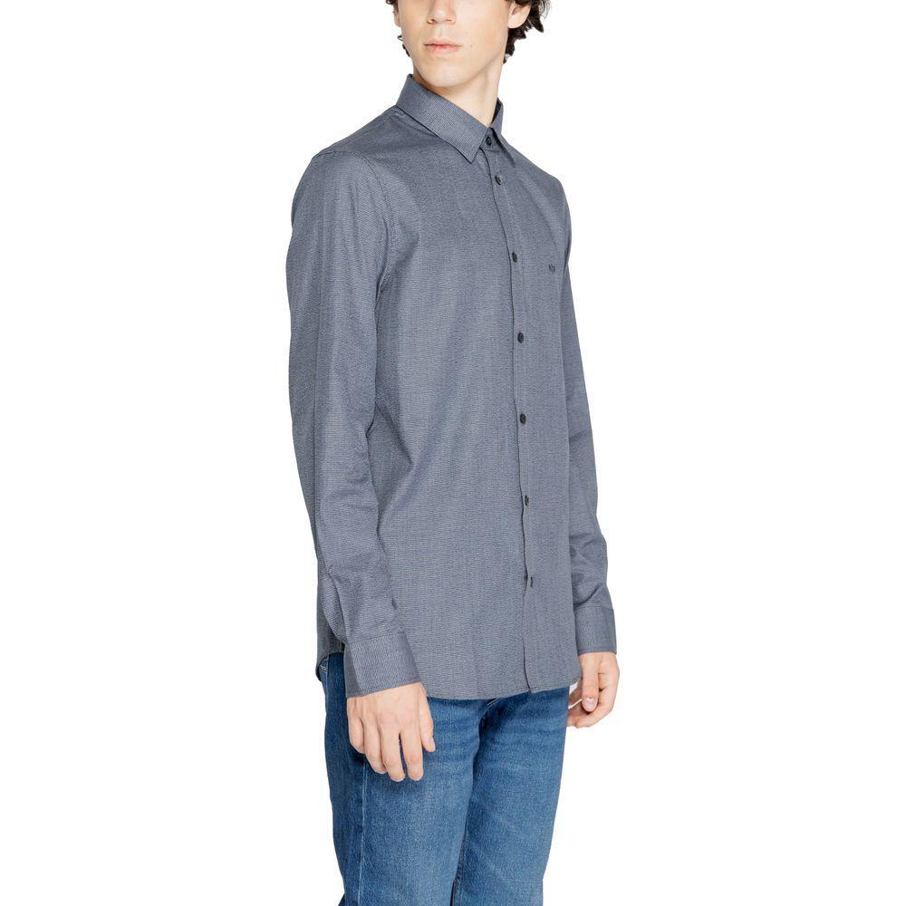 Armani Exchange Blue Cotton Shirt AR-14712000010-IT44 | S