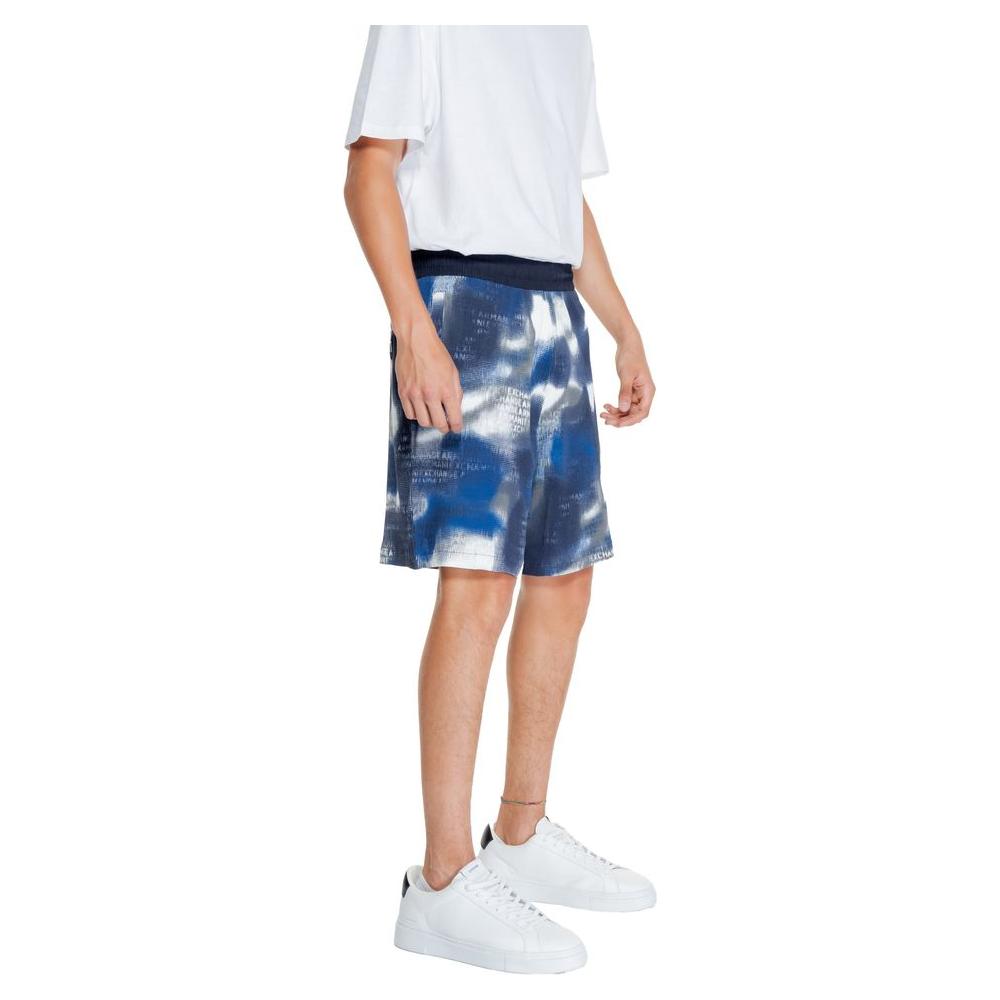 Armani Exchange Blue Cotton Short Armani Exchange Light Gray