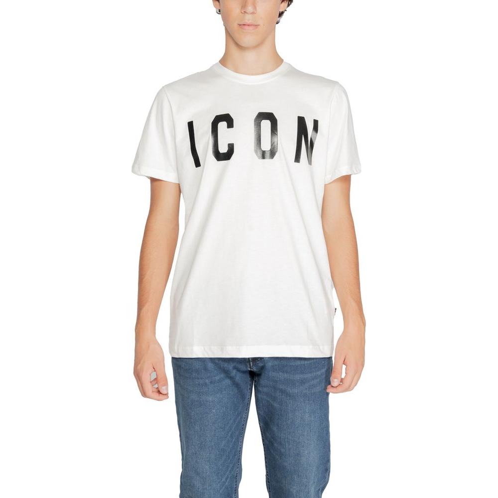Icon White Cotton T-Shirt Icon Dim Gray