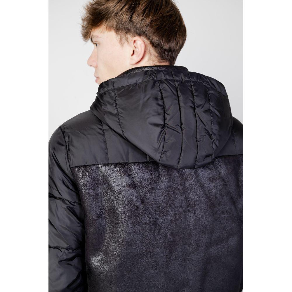 EA7 Emporio Armani Black Polyester Jacket EA7 Emporio Armani Dark Slate Gray