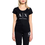 Armani Exchange Black Cotton T-Shirt AR-6515800009-IT38|XS