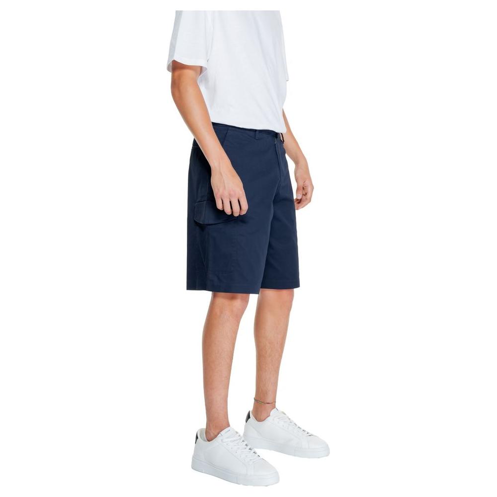 Armani Exchange Blue Cotton Short Armani Exchange Light Gray