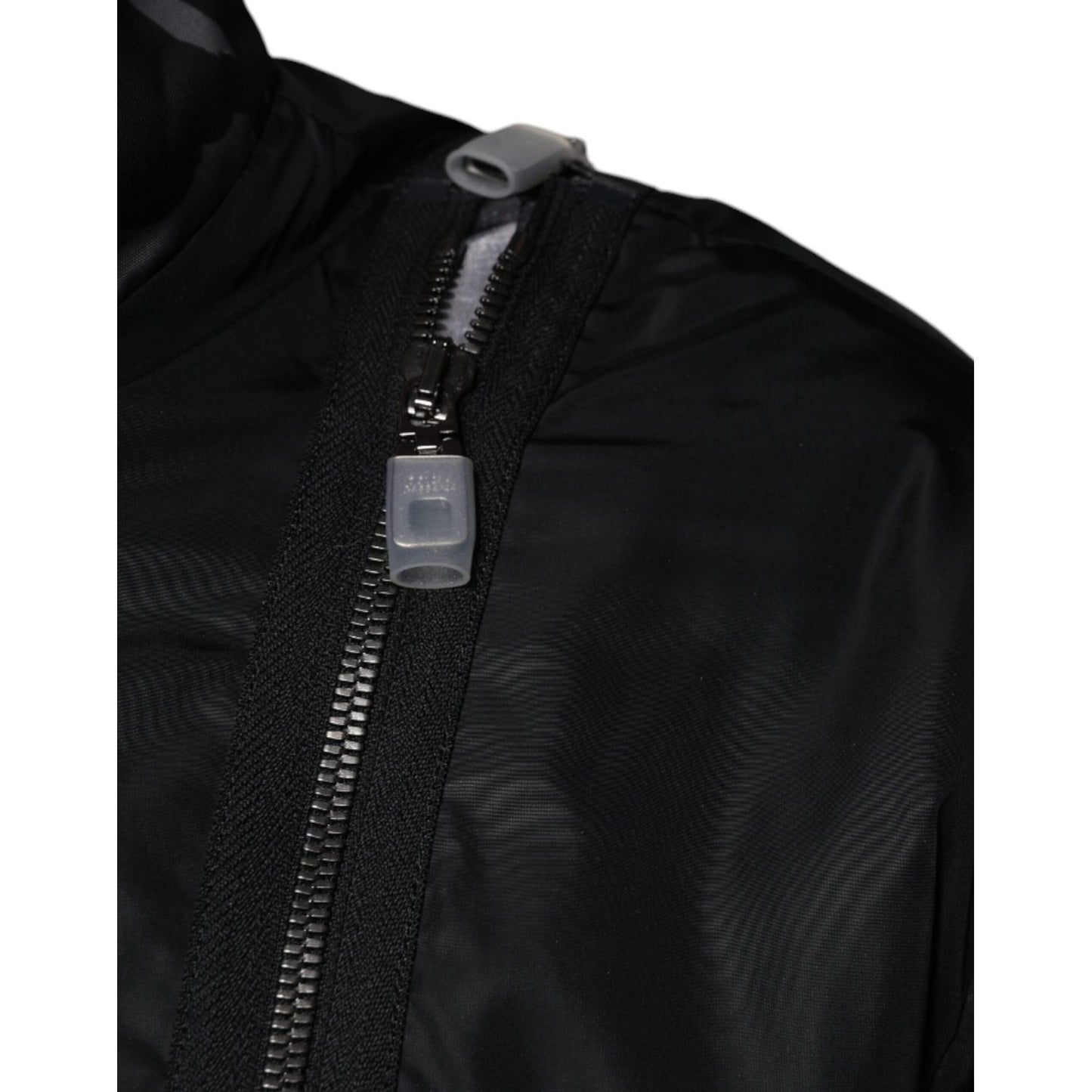 Dolce & Gabbana Black Nylon Full Zip Men Bomber Jacket Dolce & Gabbana Black