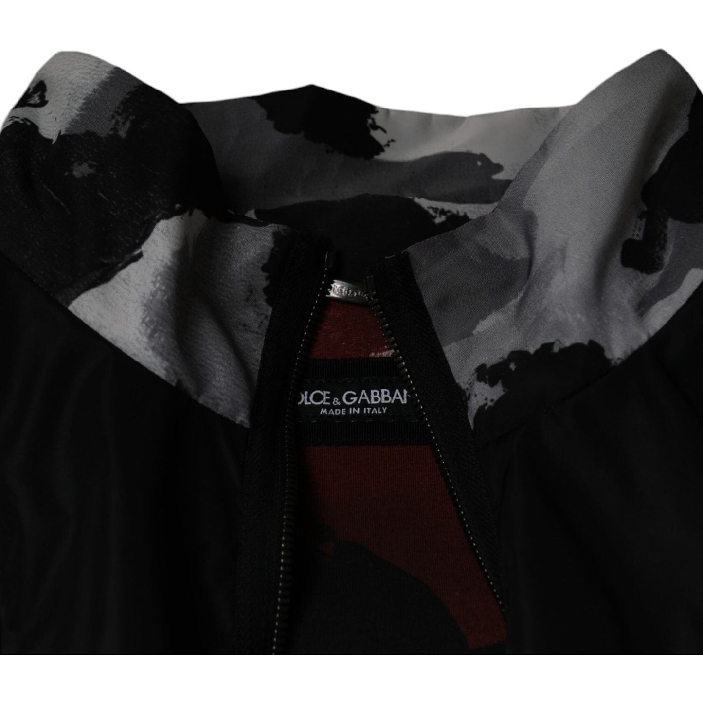 Dolce & Gabbana Black Nylon Full Zip Men Bomber Jacket Dolce & Gabbana Black