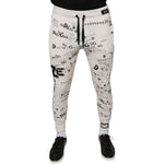 Dolce & Gabbana White Printed Cotton Jogger Sweatpants Pants PAN75609-44
