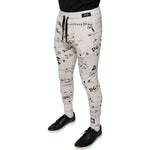 Dolce & Gabbana White Printed Cotton Jogger Sweatpants Pants PAN75609-44