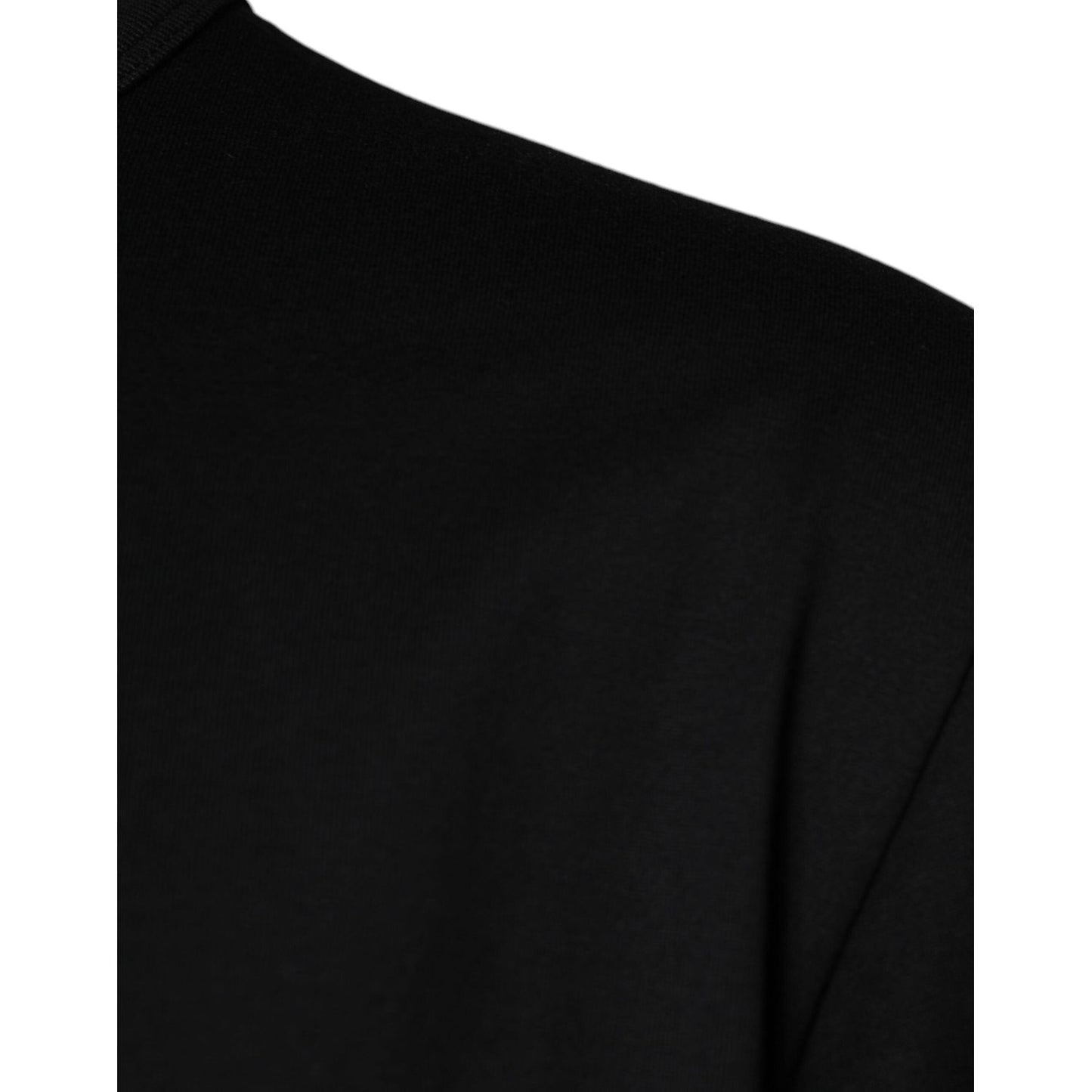 Dolce & Gabbana Black Cotton Shorts Sleeves Crewneck T-shirt Dolce & Gabbana Black