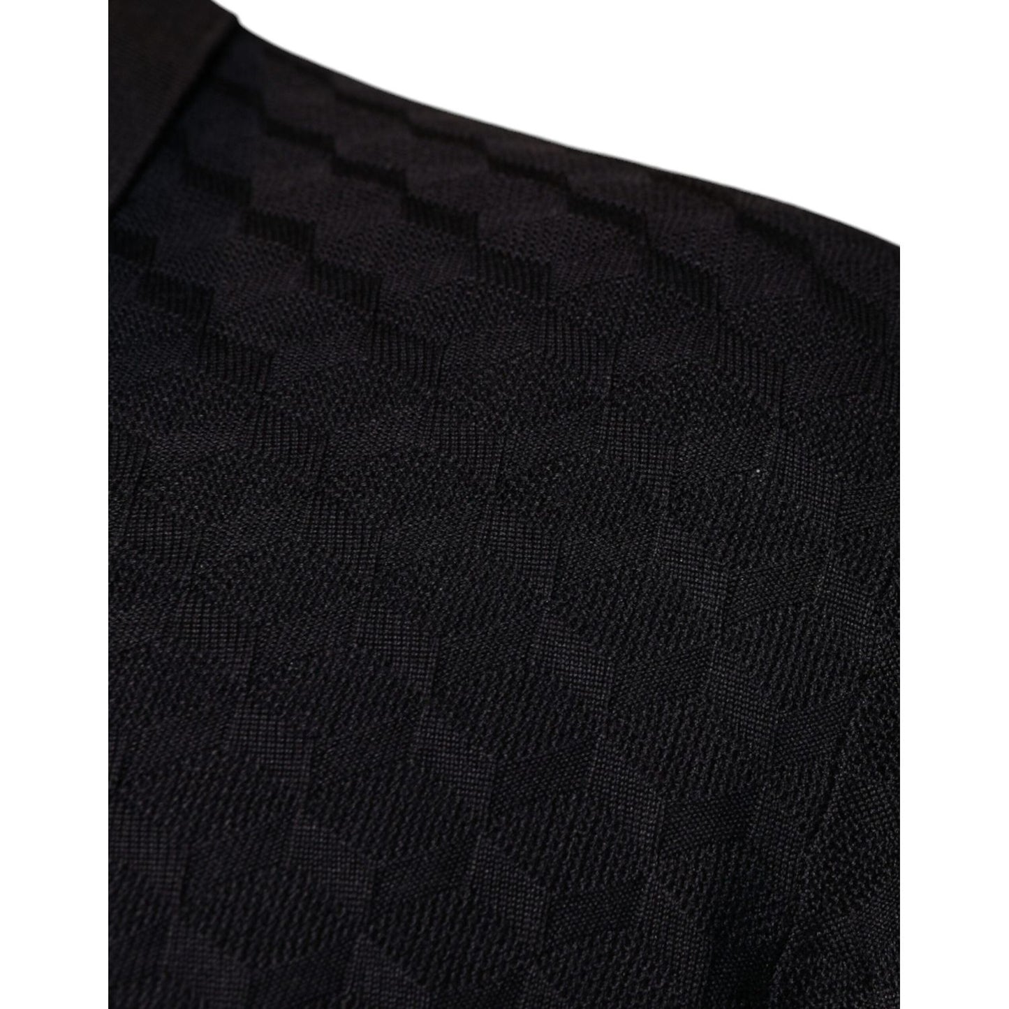Dolce & Gabbana Multicolor Silk Button Down Collared T-shirt Dolce & Gabbana Black