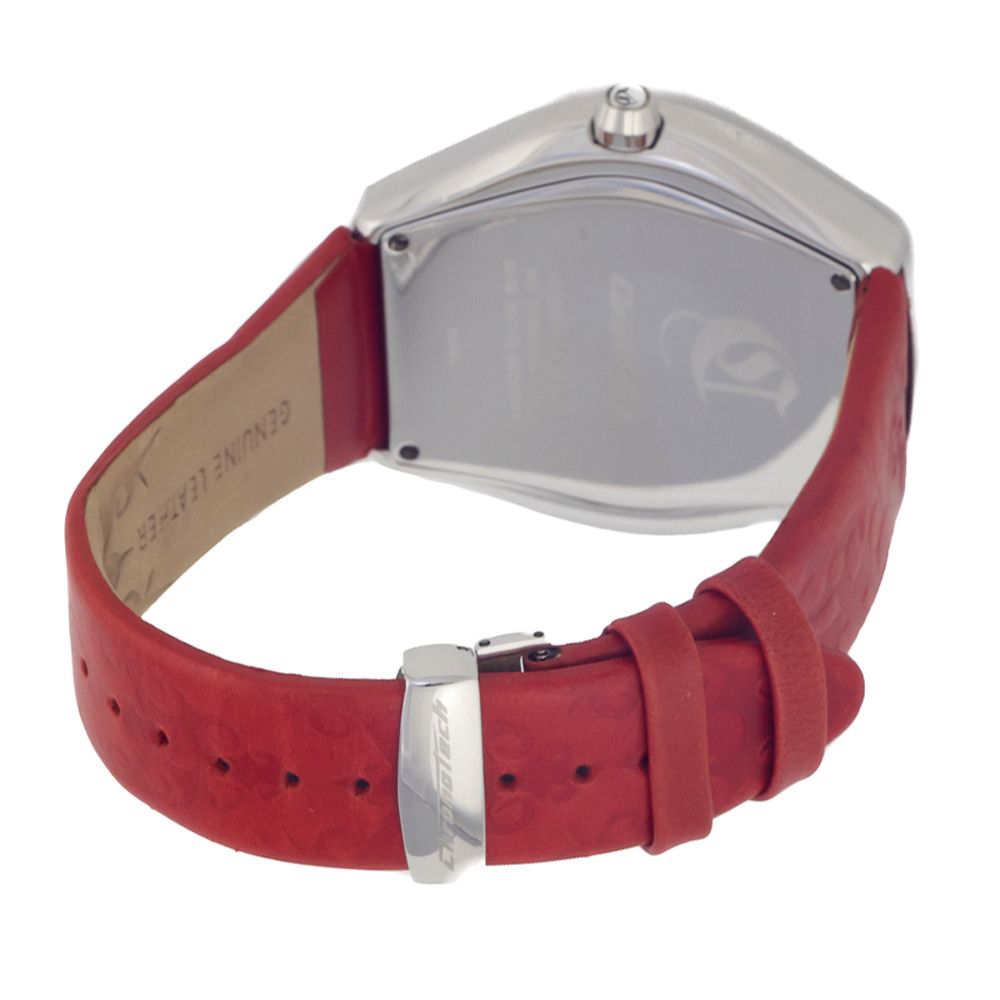 Chronotech Red Leather Dress Watch
