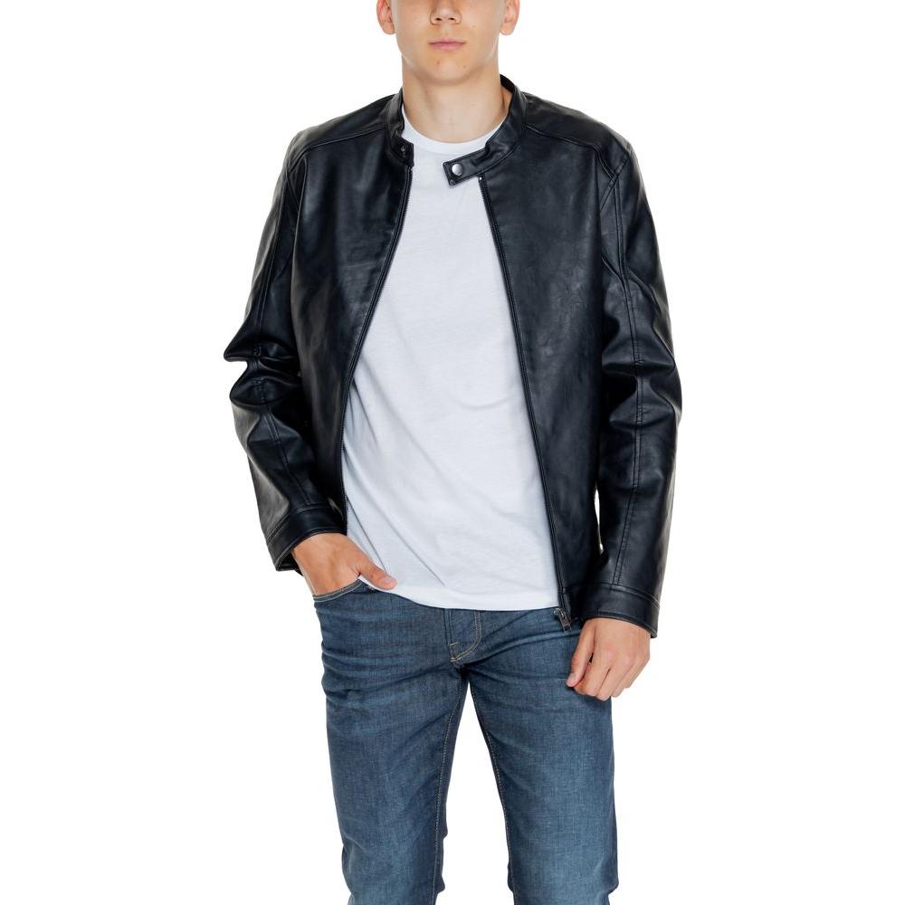 Jack Jones Black Polyester Jacket Jack Jones Light Gray