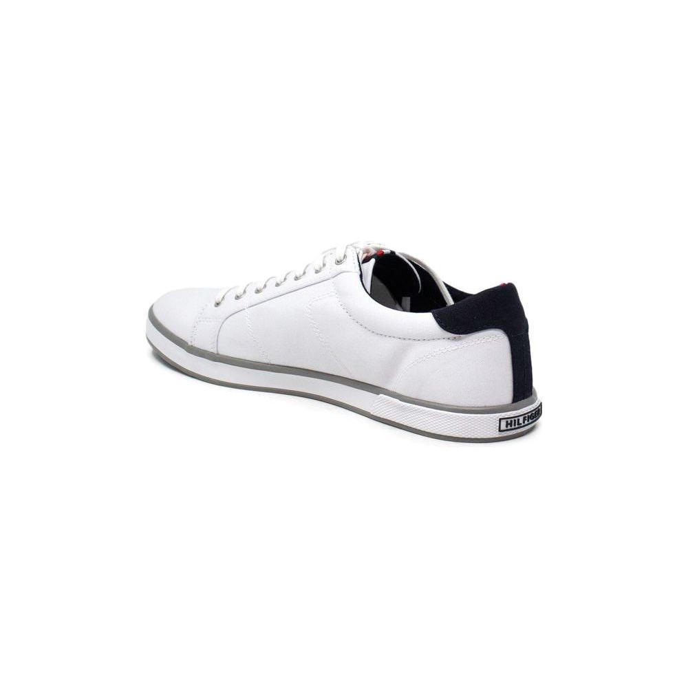 Tommy Hilfiger White Cotton Sneaker Tommy Hilfiger Light Gray