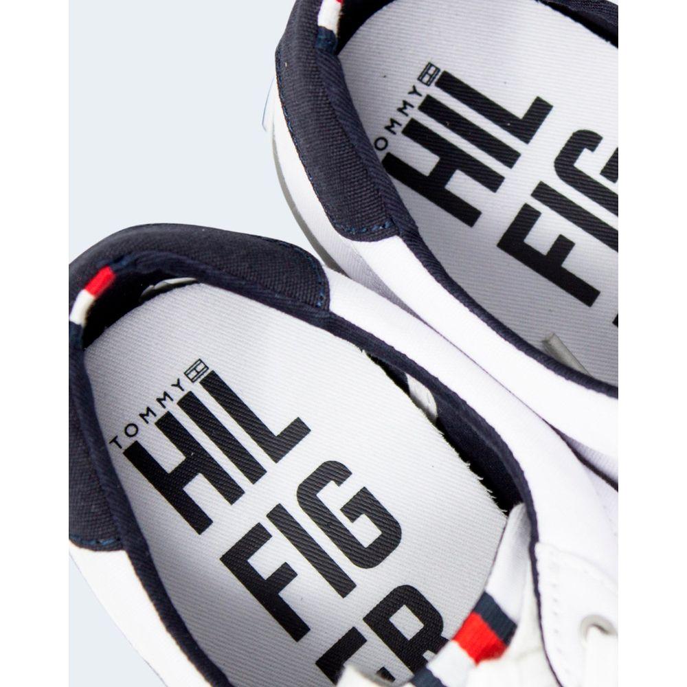 Tommy Hilfiger White Cotton Sneaker Tommy Hilfiger Dark Slate Gray