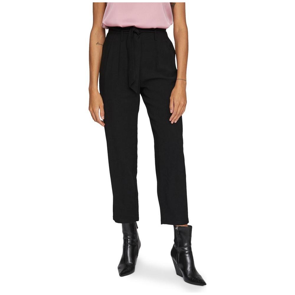 Vila Clothes Black Viscose Cropped Pant VI-10437300009-IT36|XXS
