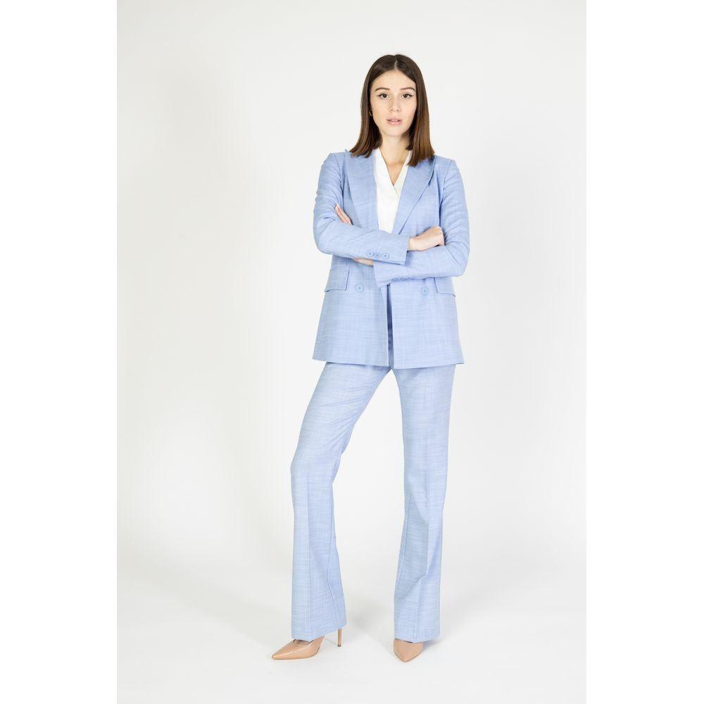 Sandro Ferrone Blue Viscose Jeans & Pant Sandro Ferrone Lavender