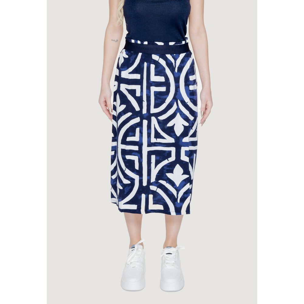 Street One Blue Viscose Long Skirt