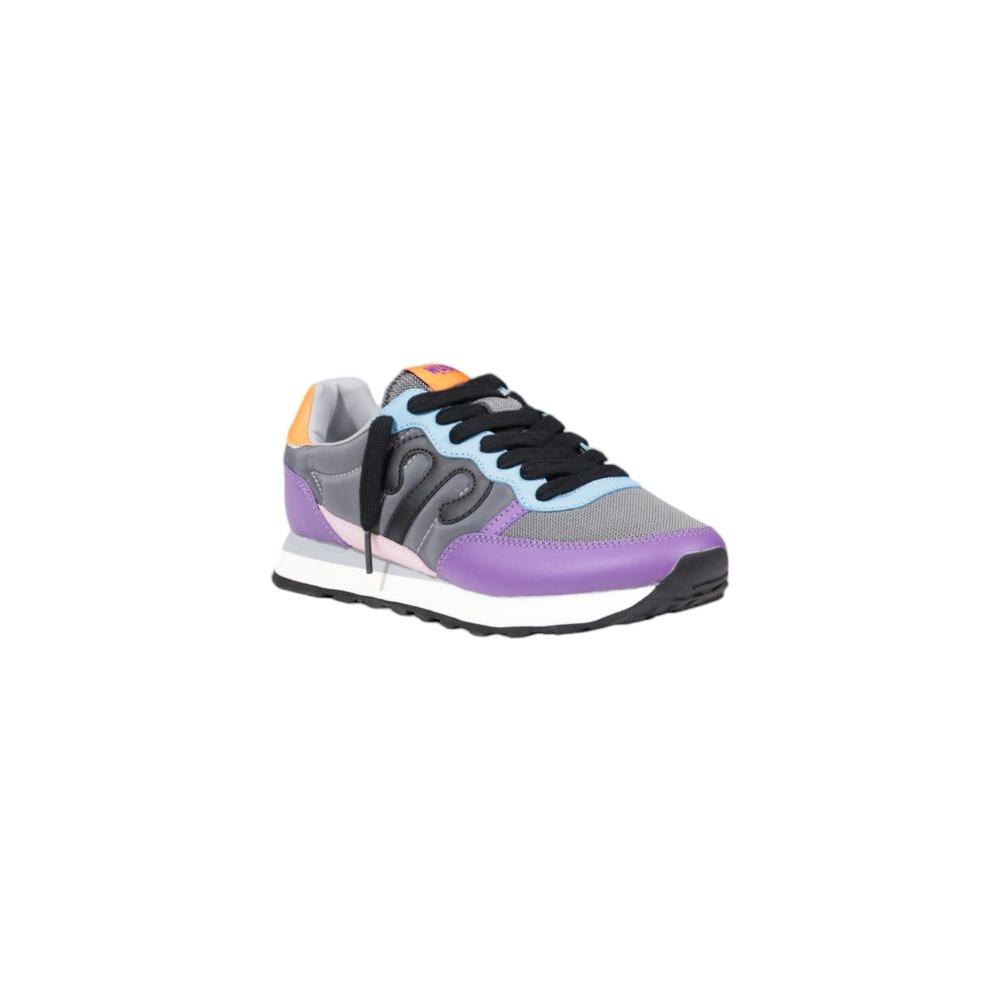 Wushu purple suede leather sneaker with modern design and rubber sole, providing style and comfort for casual and informal occasions.