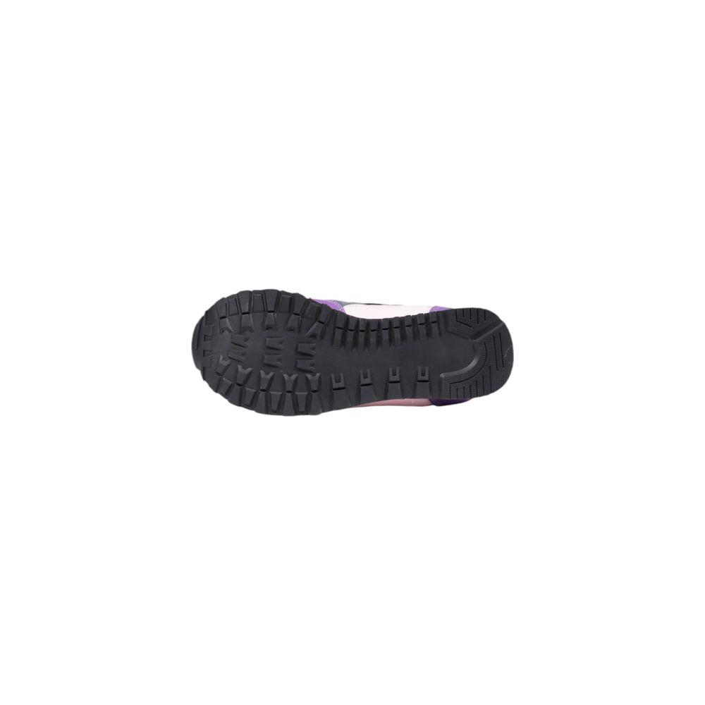 Bottom view of Wushu purple suede leather sneaker with durable rubber sole highlighting grip and traction.