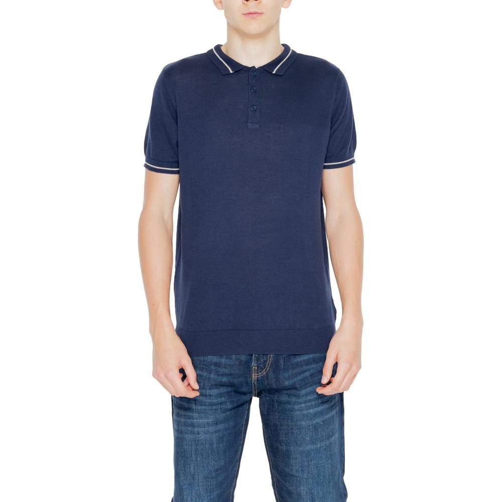 Hamaki-Ho blue cotton short-sleeve t-shirt, men's spring/summer collection, 100% cotton yarn sweater.