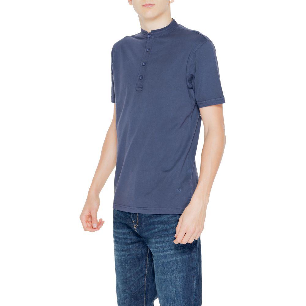 Hamaki-Ho blue cotton T-shirt for men from the Spring/Summer collection, featuring a classic design and 100% cotton composition.
