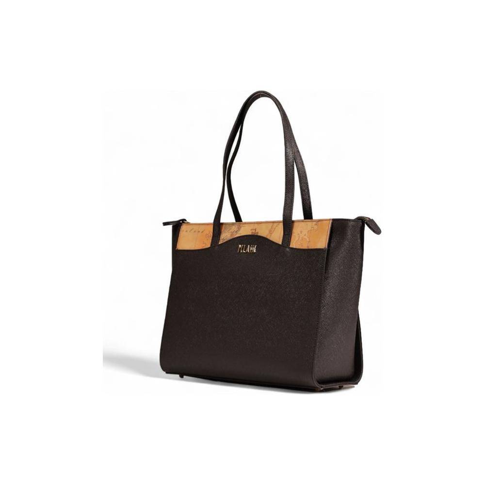 Alviero Martini Prima Classe black handbag, Fall/Winter collection, made of polyurethane, polyester, cotton blend, women's accessory.