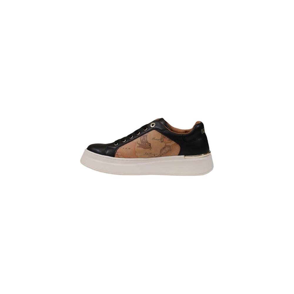 Alviero Martini Prima Classe black polyethylene sneaker for women, Fall/Winter collection, 100% polyurethane, side view.
