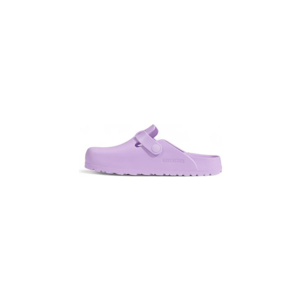 Birkenstock women's purple EVA foam sandal from fall/winter collection, side view.