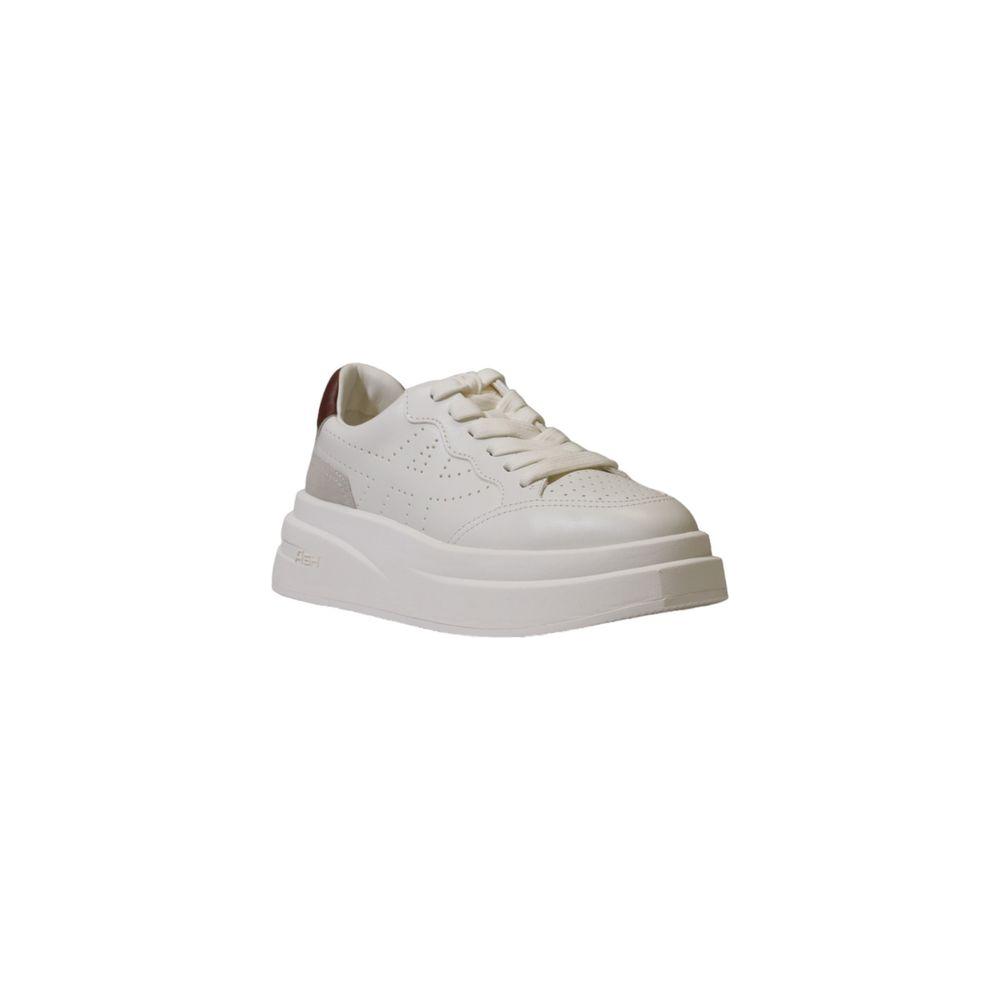 ASH Bordeaux white leather sneaker for women, fall/winter collection, featuring 100% leather composition and trendy platform design.