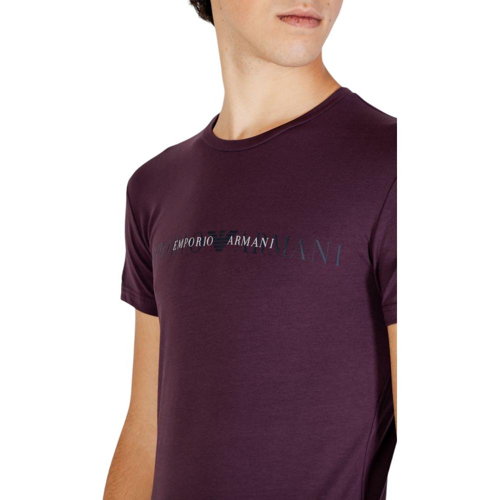 Emporio Armani Underwear purple cotton T-shirt with logo, crew neck, short sleeves for men