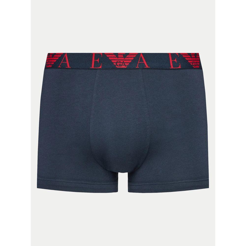 Emporio Armani red waistband men's cotton trunk from the 3 pack boxer set, featuring logo design, ideal for everyday comfort.