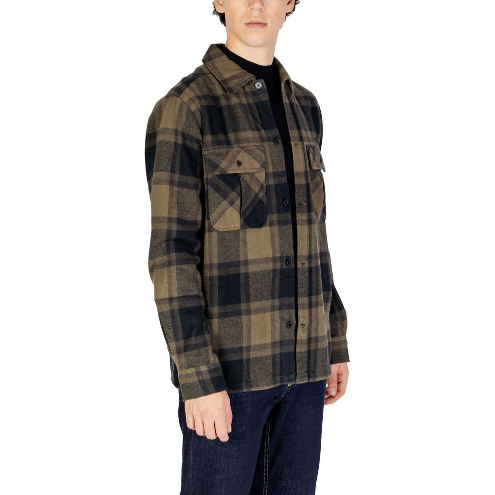 Only & Sons Green Cotton Shirt Only & Sons Dark Slate Gray