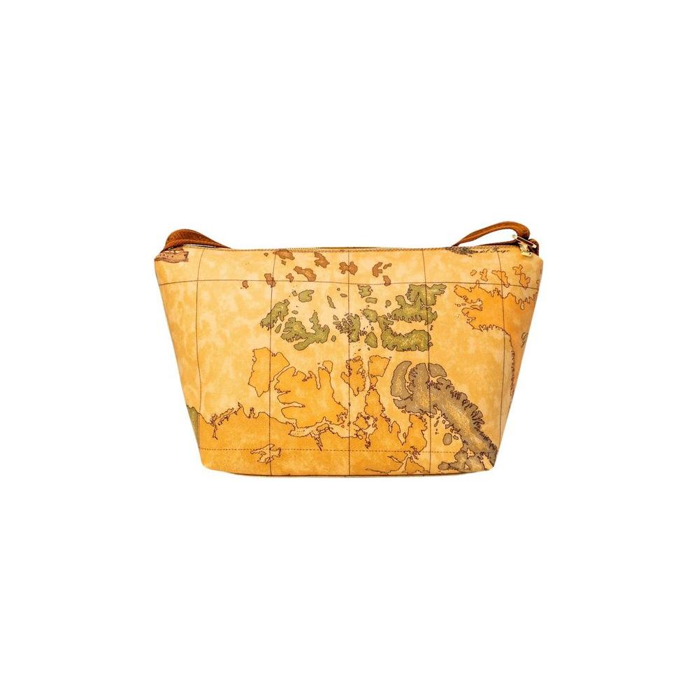Alviero Martini Prima Classe beige eco-leather handbag with map design, women's autumn/winter collection, 22cm x 40cm x 18cm