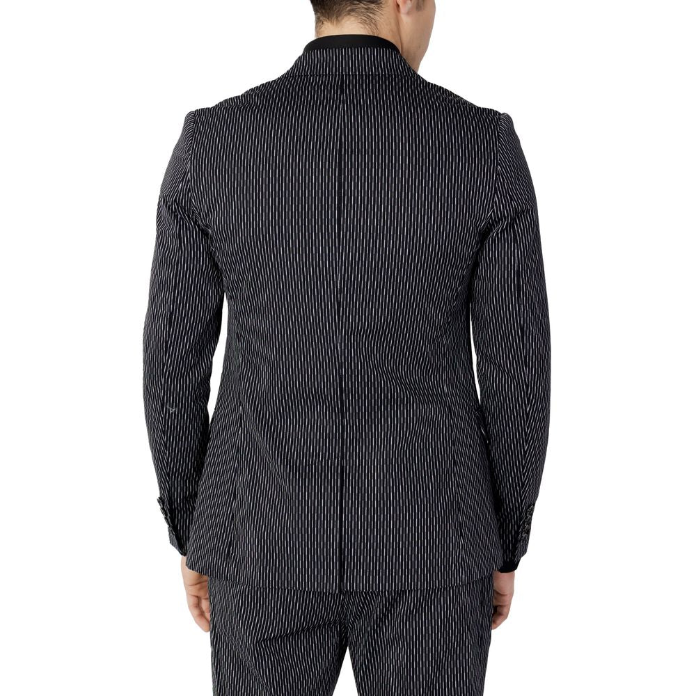 Back view of Antony Morato black cotton blazer, men's spring/summer collection, 100% cotton, stylish formal wear.