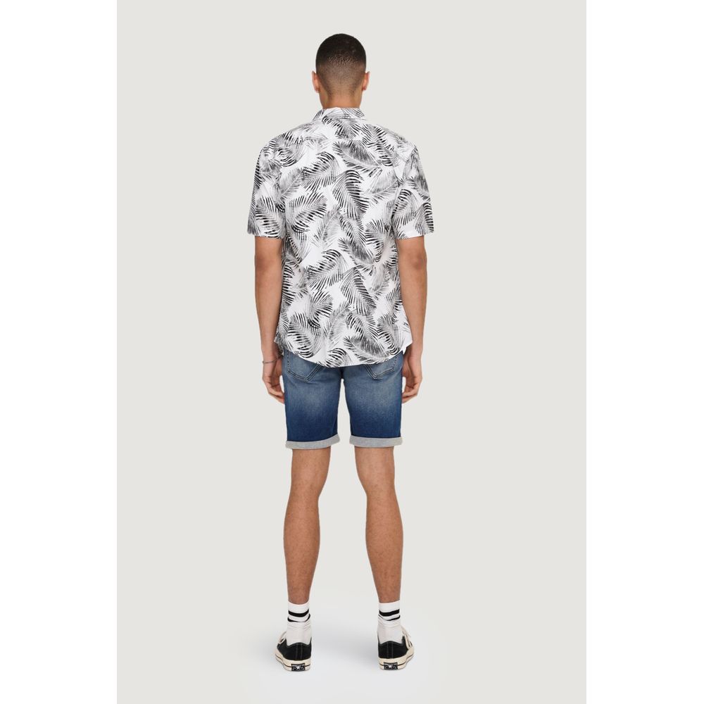 Only & Sons White Cotton Shortsleeve
