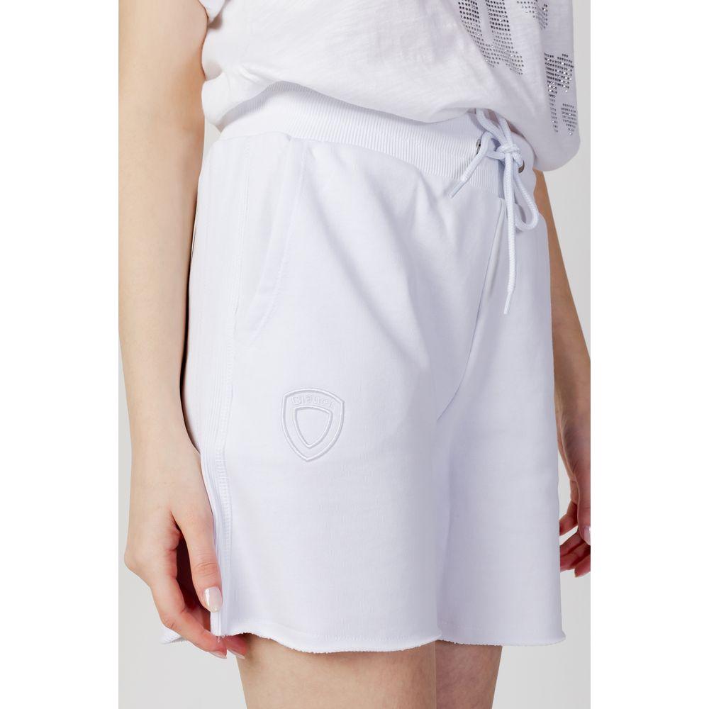Women's Blauer white cotton sport pants for spring/summer, featuring a casual fit and drawstring waist, made from 100% cotton.