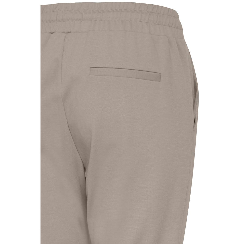 ICHI gray polyester women's cigarette pants, back pocket detail, fall/winter collection, 74% polyester 22% viscose 4% elastane