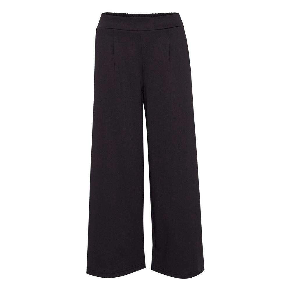ICHI Black Recycled Polyester Bootcut Pants for Women, Fall/Winter Collection, 74% Recycled Polyester, Eco-Friendly Fashion