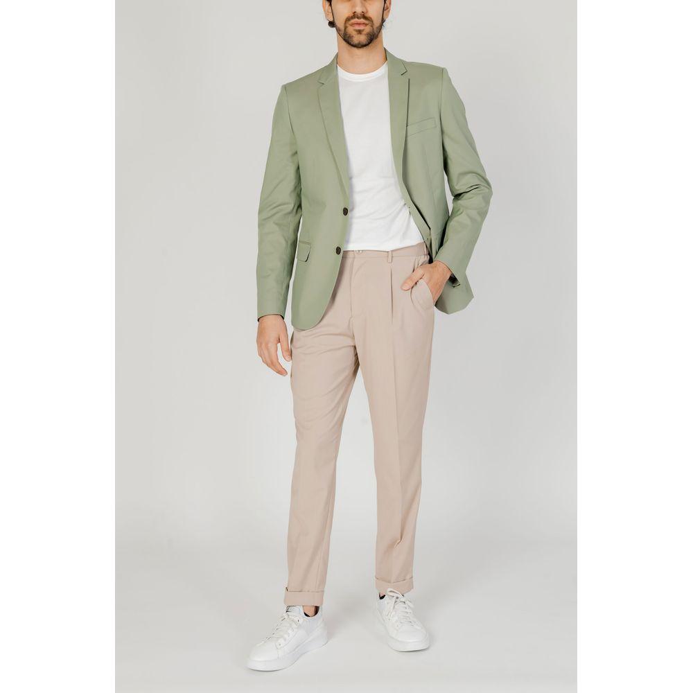 Antony Morato green cotton suit jacket from spring/summer collection, featuring a blend of cotton, modal, polyamide, and elastane.