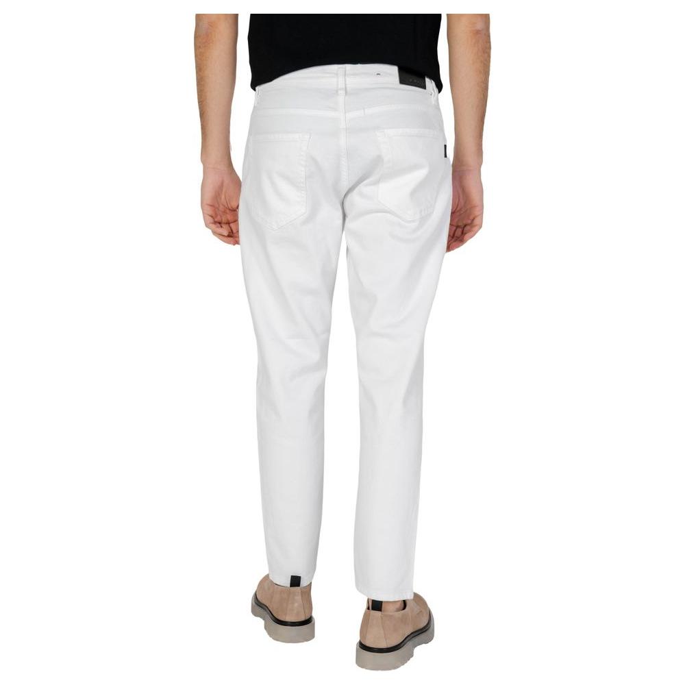 Back view of men's Antony Morato white cotton slim jeans for spring/summer collection, 99% cotton and 1% elastane.