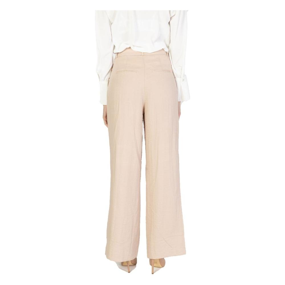 Back view of Vero Moda pink viscose palazzo trousers for women, spring/summer collection, 81% viscose, 19% nylon.