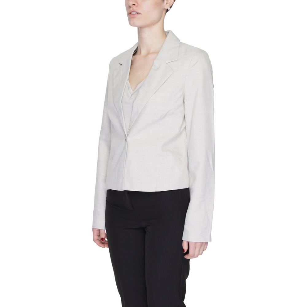 Vero Moda gray polyester women's blazer, spring/summer collection, stylish and elegant design.