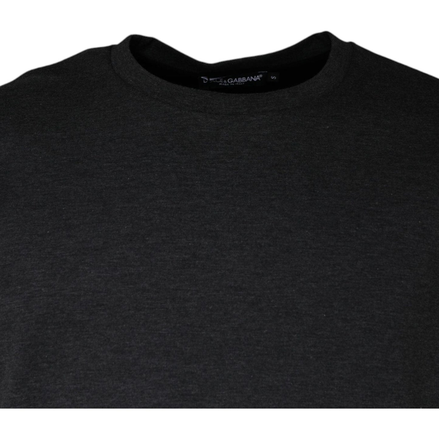 Dolce & Gabbana dark gray camouflage crew neck t-shirt with short sleeves, 70% cotton 30% nylon, made in Italy.