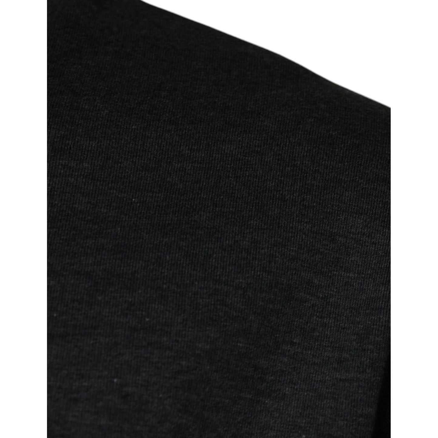 Close-up of Dolce & Gabbana dark gray camouflage crew neck t-shirt fabric, showcasing texture and color