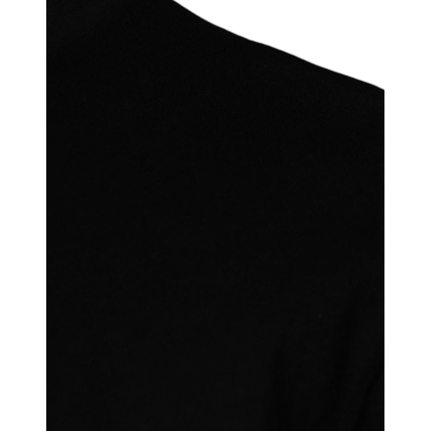 Black fabric texture of Dolce & Gabbana Amore Print T-shirt, showcasing smooth cotton material