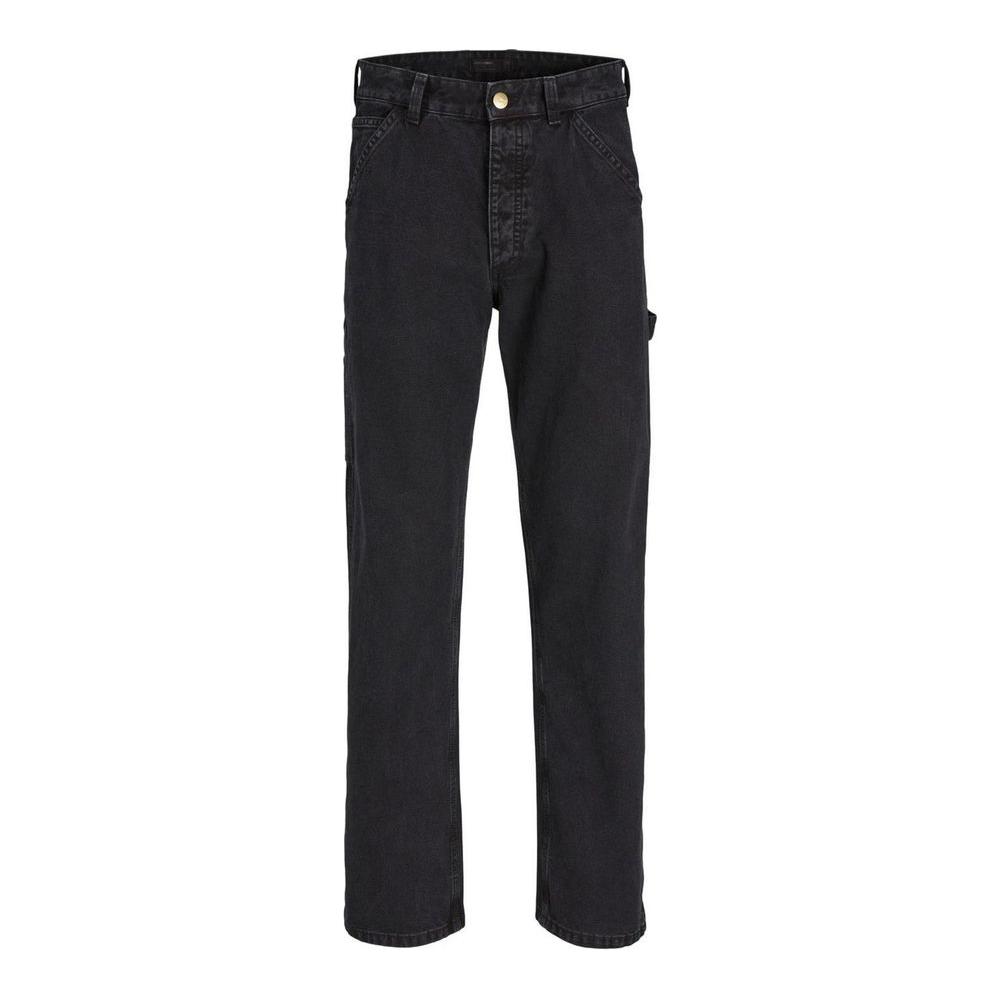 Men's black cotton jeans by Jack Jones, spring/summer collection, showcasing classic fit and design, perfect for casual wear.