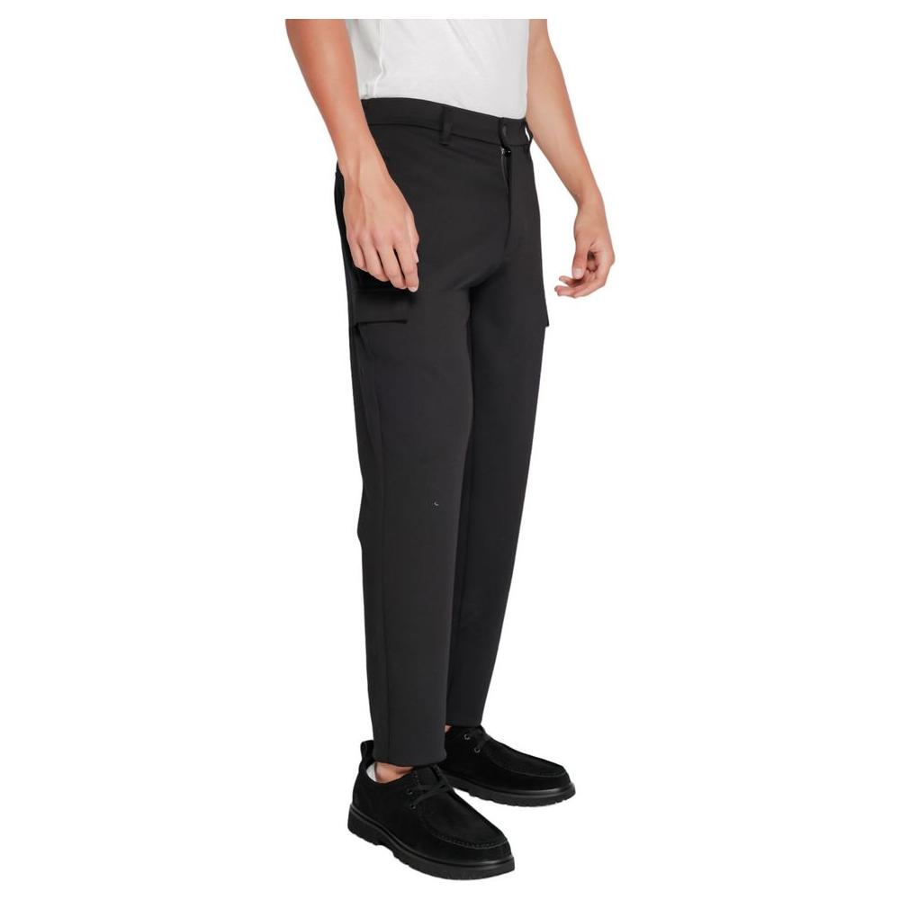 Calvin Klein Comfort Knit Tapered Black Sports Pants for Men, Recycled Polyester, Model K10K113487