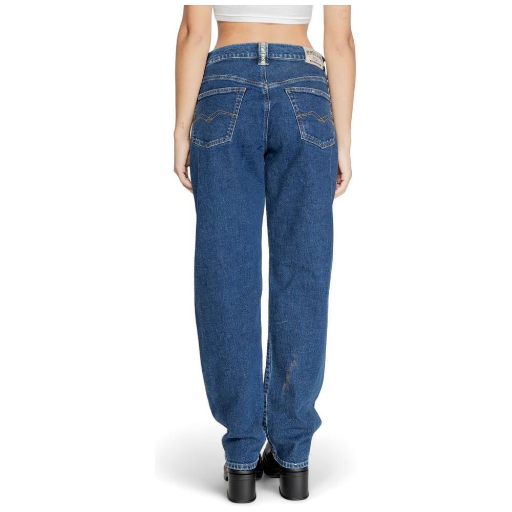 Replay Blue Cotton Mom Jean