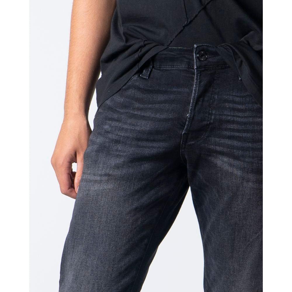 Jack Jones black cotton slim jeans for men, featuring a stylish fit ideal for casual or polished looks.